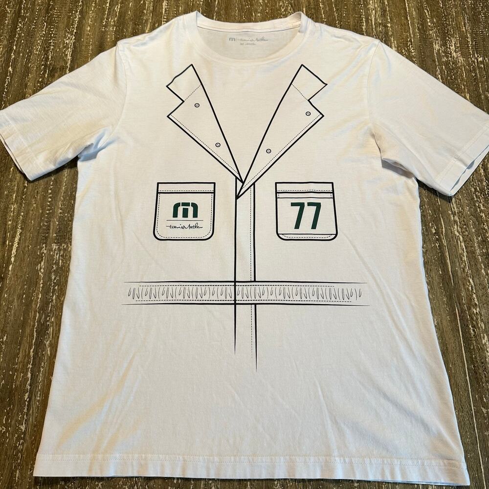 Travis Mathews The Masters Golf Caddy Short Sleeve T-Shirt White Men’s Size M